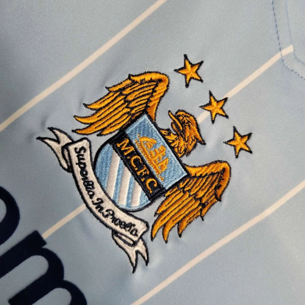 Manchester City Retro Home Football Jersey Shirt 2007/08 - Image 5