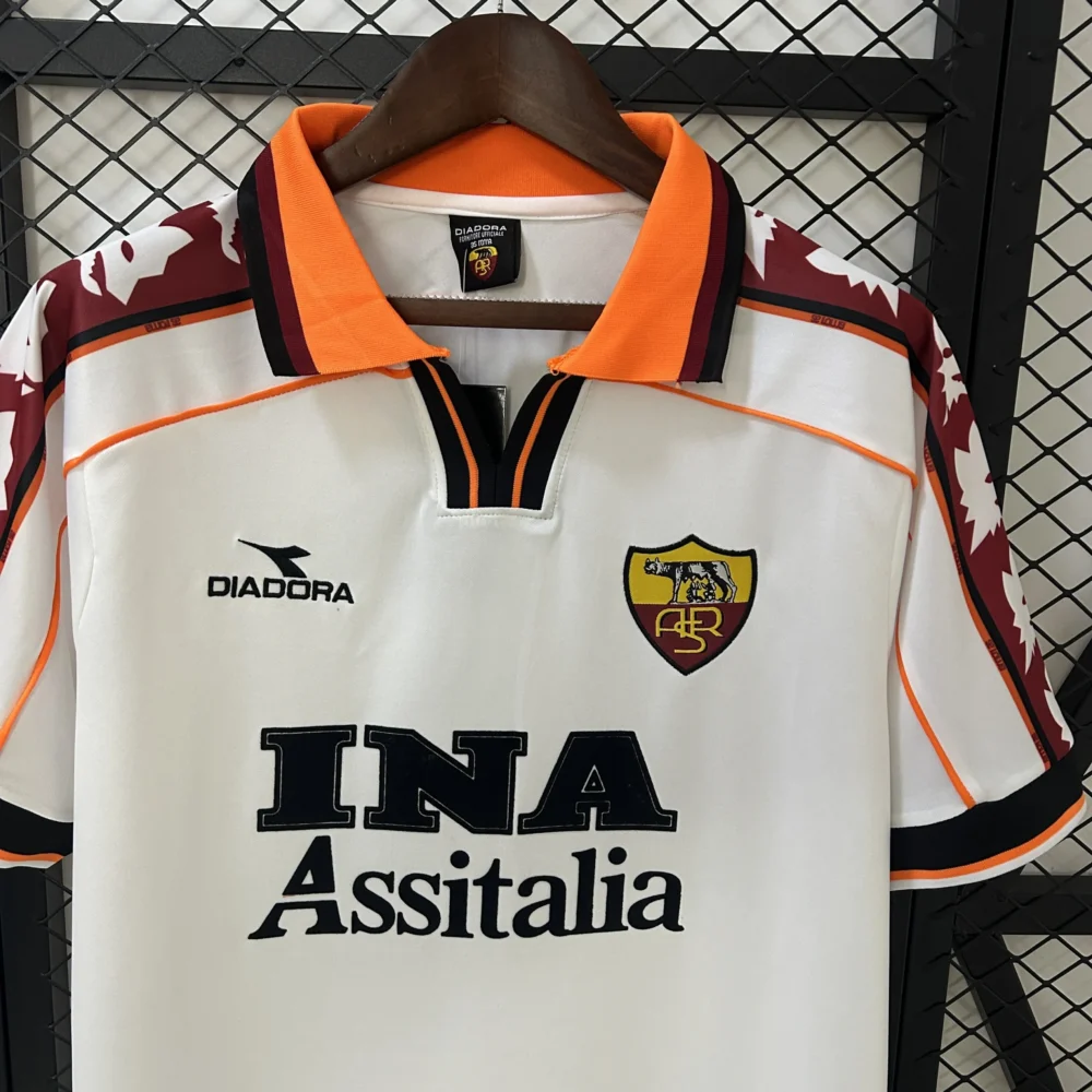 Roma Retro Soccer Jersey Away Custom Shirt 1998/99 - Image 3