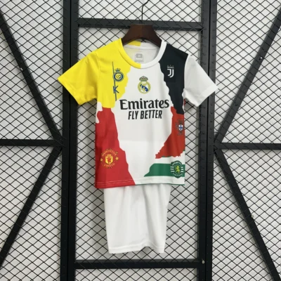 Cristiano Ronaldo Commemorative Edition Kids Kit Jersey+Shorts 2025/26 - All Club Mix