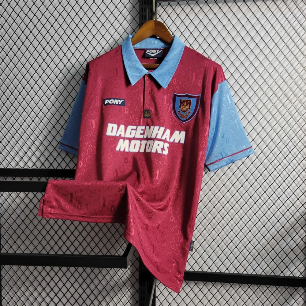 West Ham United Retro Football Jersey Home Custom Shirt 1995/97 - Image 3