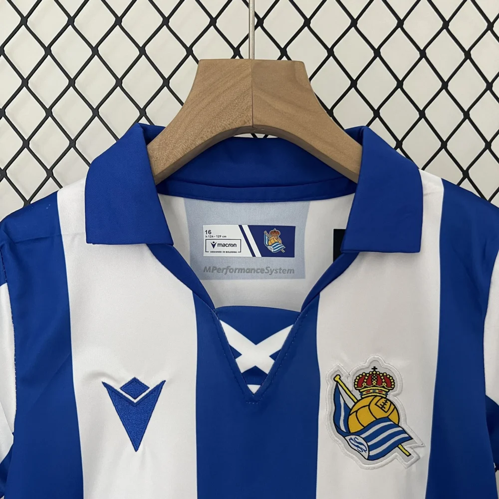 Real Sociedad Soccer Jersey Home Kids Kit Jersey+Shorts 2024/25 - Image 3
