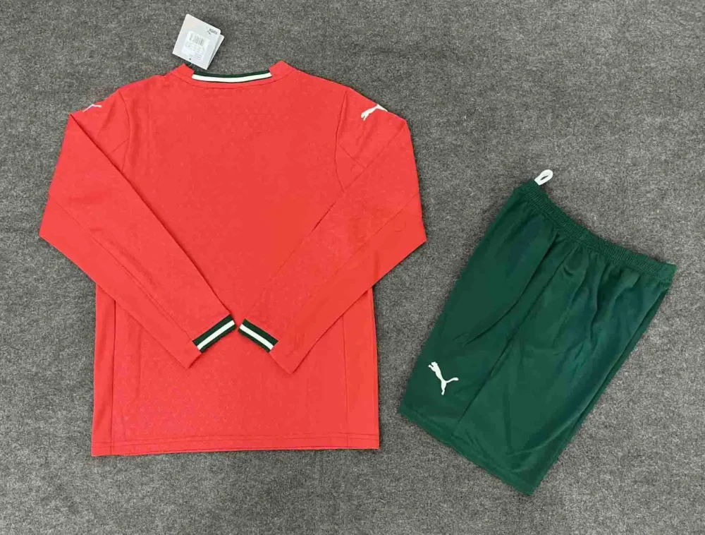 Portugal Home Football Uniform Kids Kit Jersey+Shorts Long Sleeve 2025 - Image 2