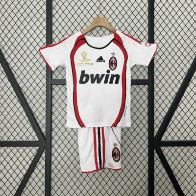AC Milan Retro Soccer Jersey Away Kids Kit Jersey+Shorts 2006/07 - UCL Final