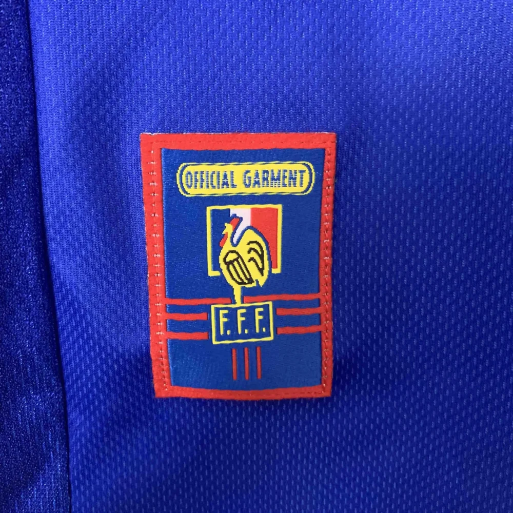 France Retro Soccer Jersey Home Long Sleeve Custom Shirt World Cup 1998 - Image 7