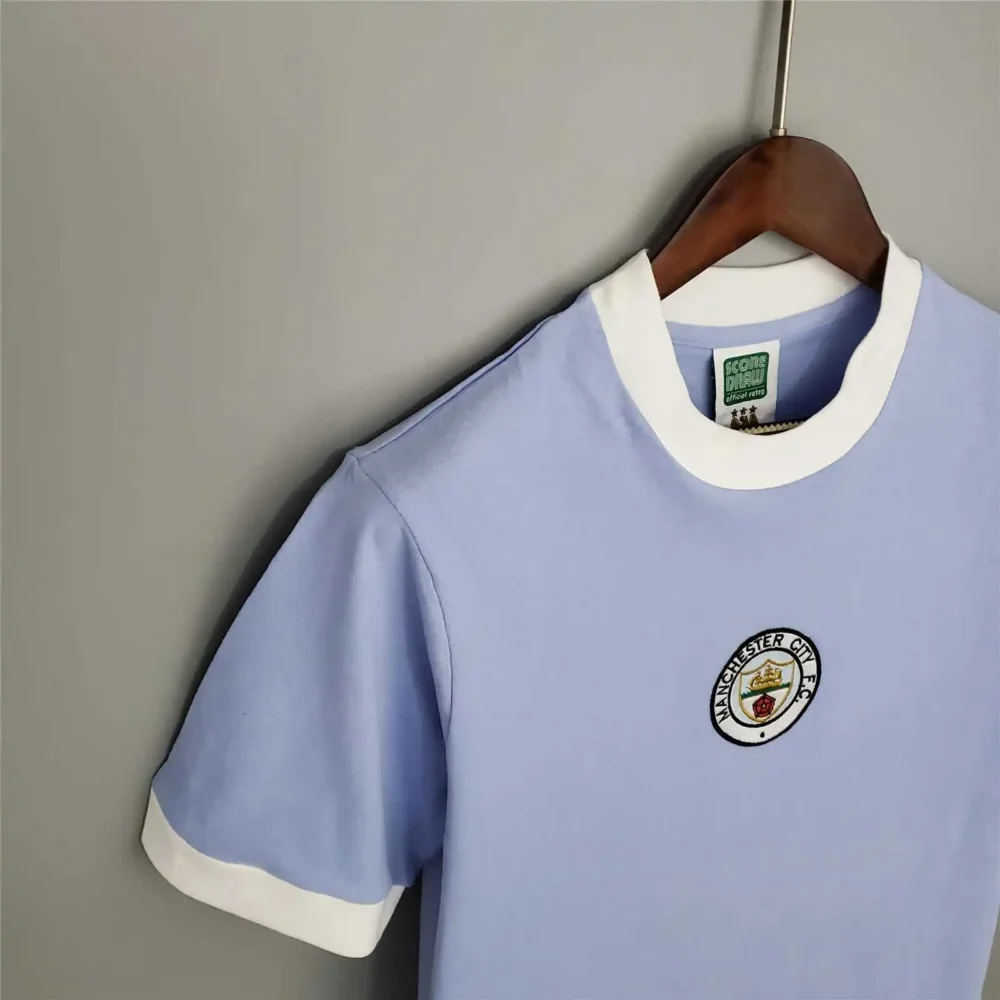 Manchester City Retro Home Football Jersey Shirt 1972 - Image 4