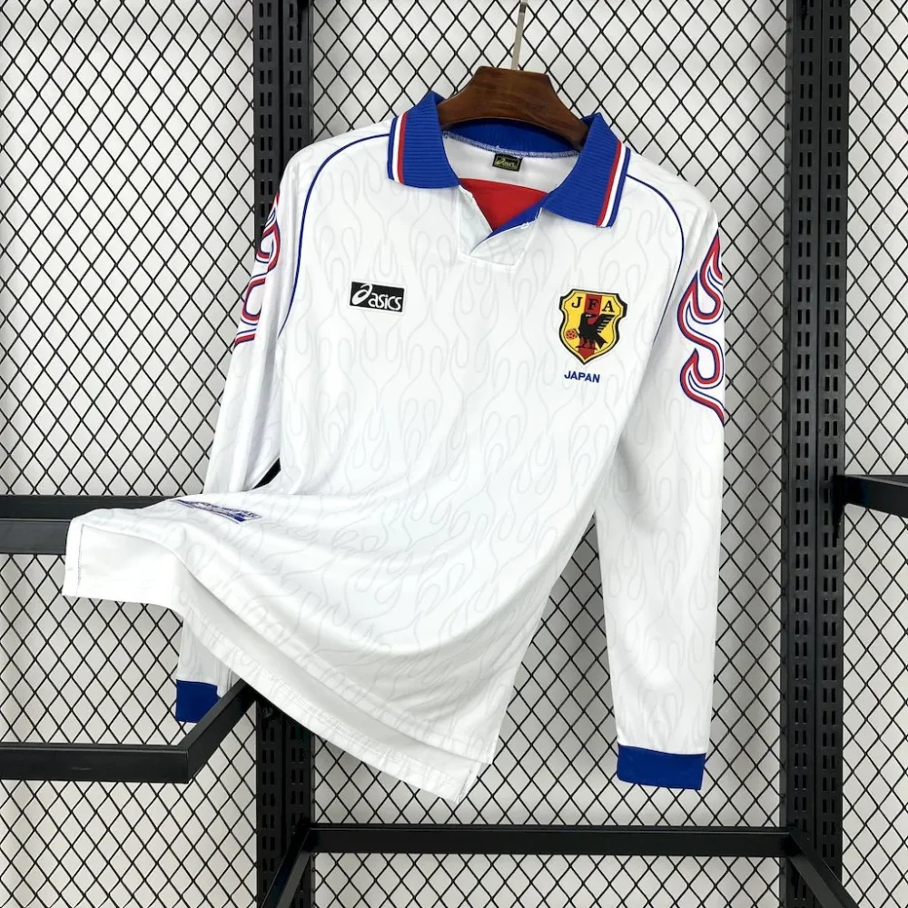 Japan Retro Soccer Jersey Away Custom Long Sleeve Shirt 1998