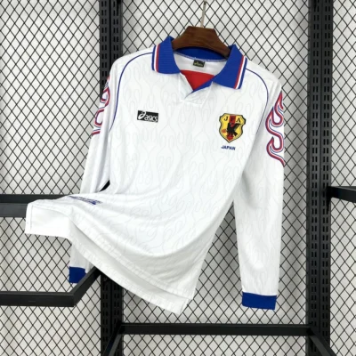 Japan Retro Soccer Jersey Away Custom Long Sleeve Shirt 1998
