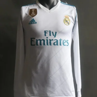 Real Madrid Authentic Retro Jersey Home Long Sleeve Soccer Shirt 2017/18