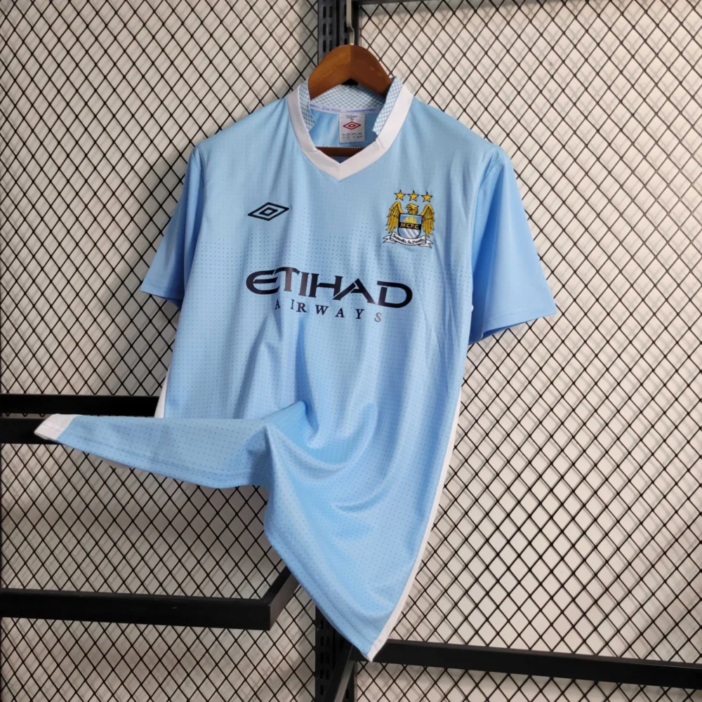 Manchester City Retro Home Football Jersey Shirt 2011/12 - Image 3