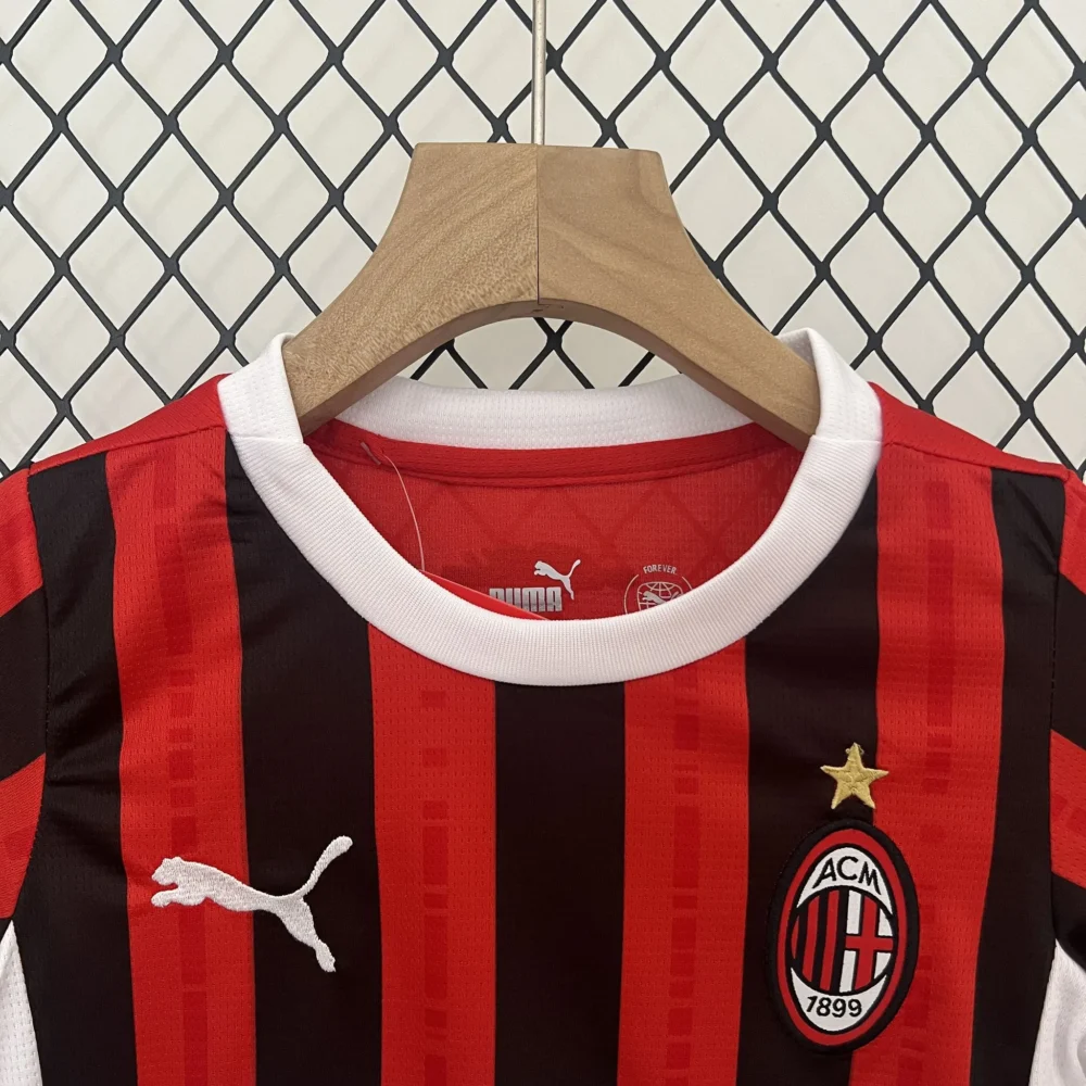 AC Milan Soccer Jersey Home Kids Kit Jersey+Shorts 2024/25 - Image 3
