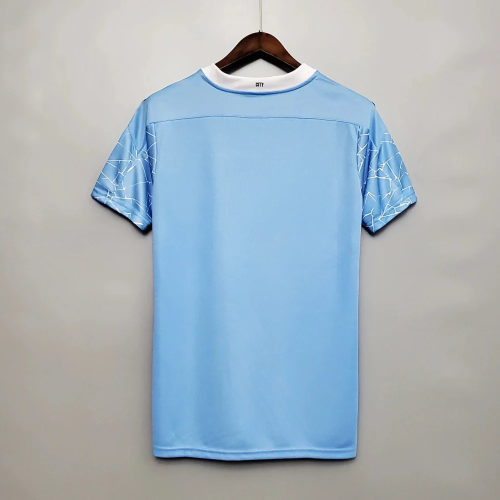 Manchester City Retro Football Jersey Home Shirt 2020/21 - Image 2