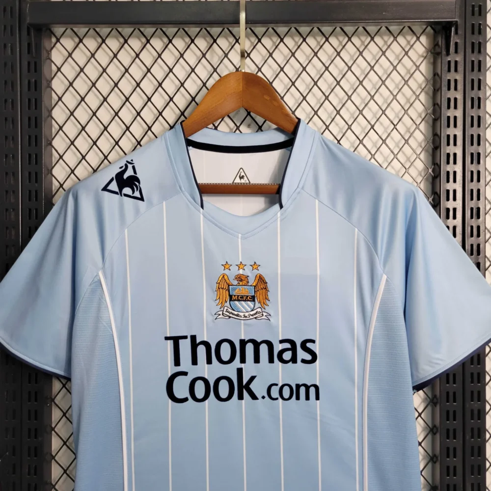 Manchester City Retro Home Football Jersey Shirt 2007/08 - Image 4