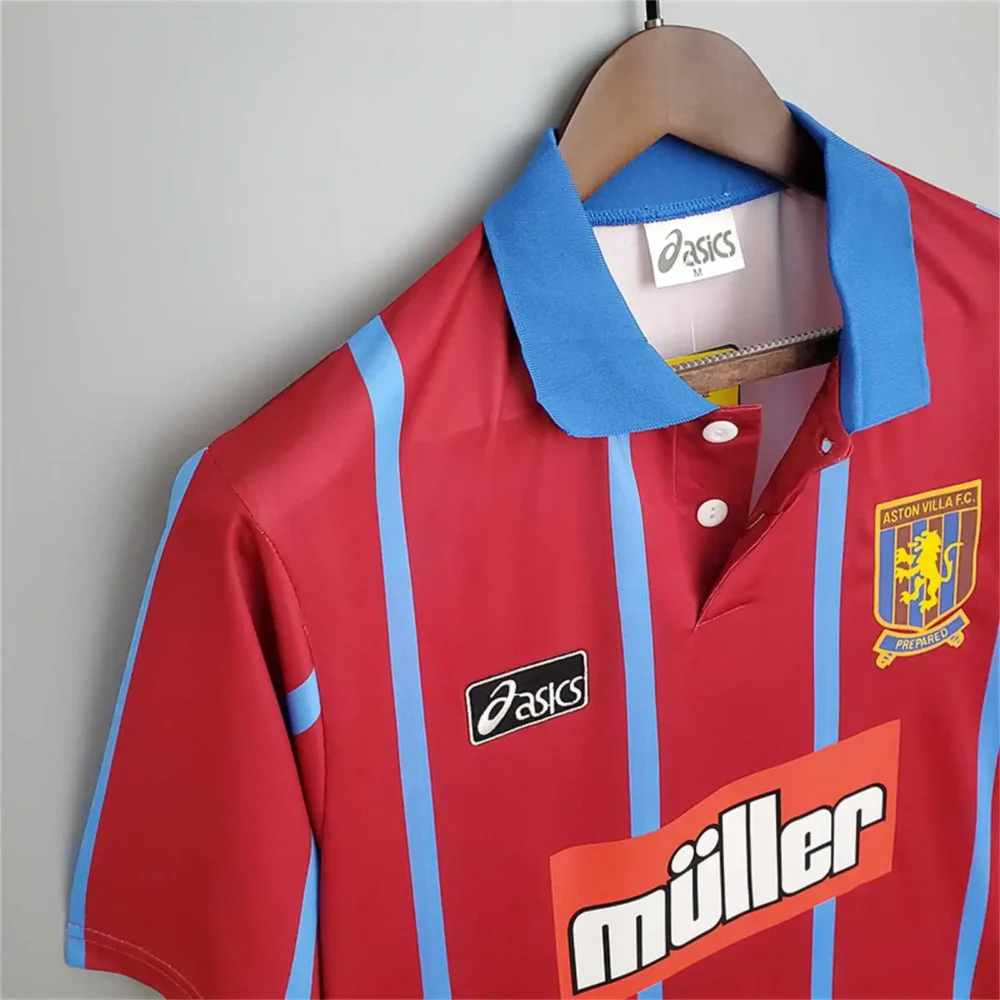 Aston Villa Retro Football Jersey Home Custom Shirt 1993-95 - Image 4