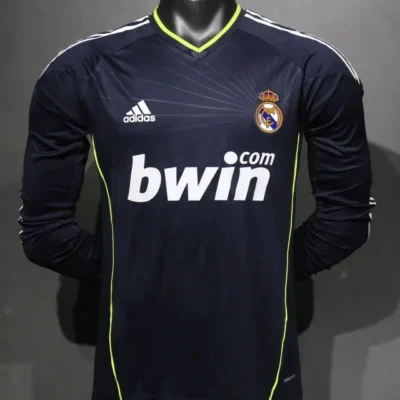 Real Madrid Authentic Retro Jersey Away Long Sleeve Soccer Shirt 2010/11