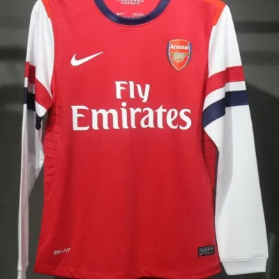 Arsenal Authentic Soccer Retro Jersey Home Long Sleeve Shirt 2012-13