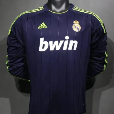 Real Madrid Authentic Retro Jersey Away Long Sleeve Soccer Shirt 2012/13
