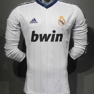 Real Madrid Authentic Retro Jersey Home Long Sleeve Soccer Shirt 2012/13