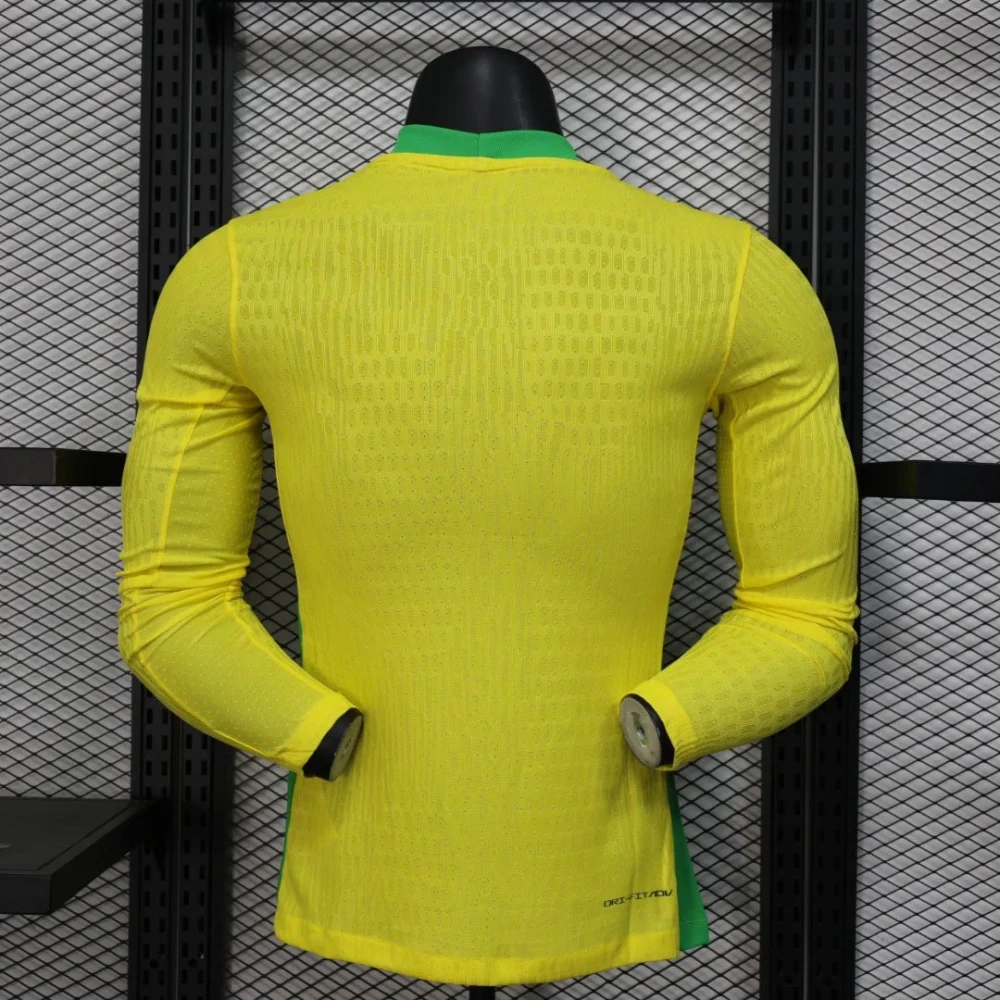 Brazil Authentic Soccer Jersey Home Long Sleeve Shirt 2025 - Image 2
