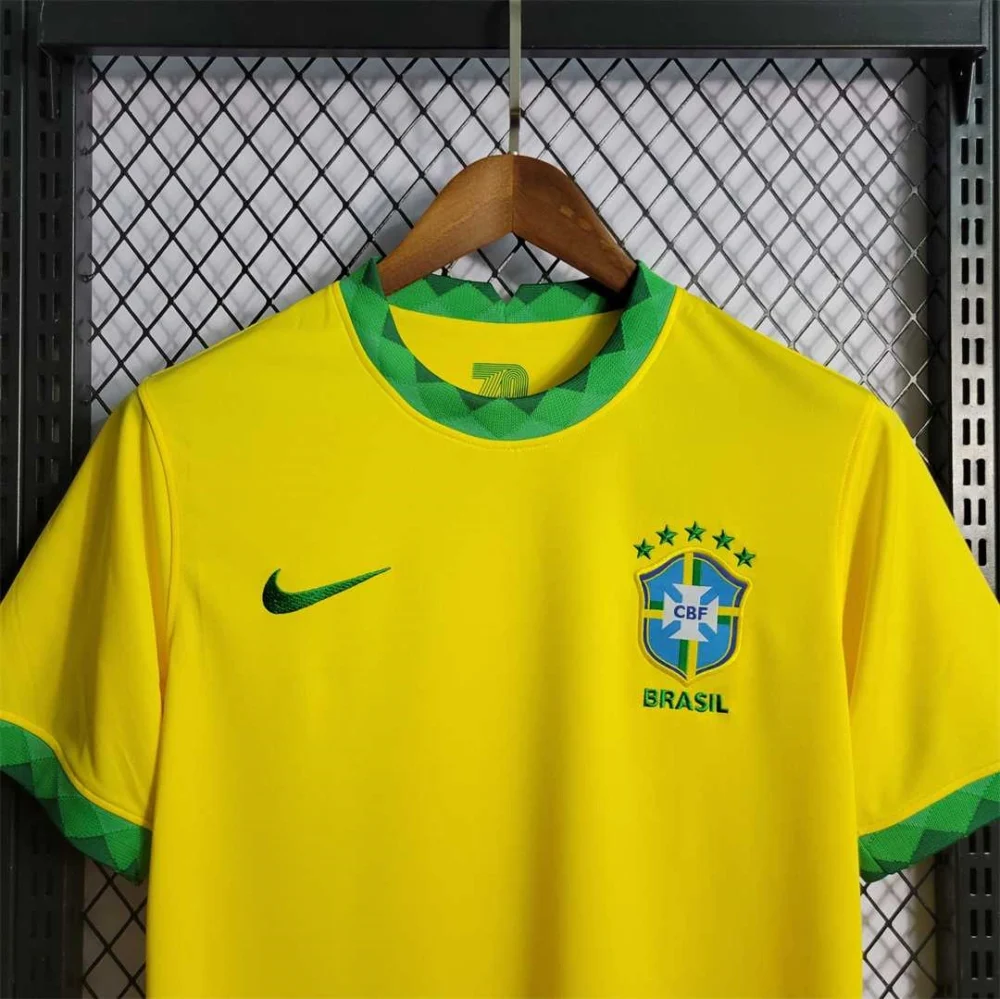 Brazil Retro Jersey Custom Home Soccer Jersey 2021 - Image 4