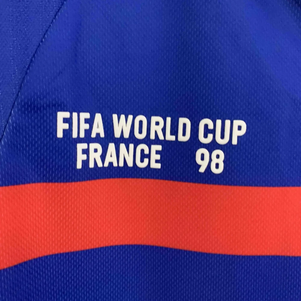 France Retro Soccer Jersey Home Long Sleeve Custom Shirt World Cup 1998 - Image 3
