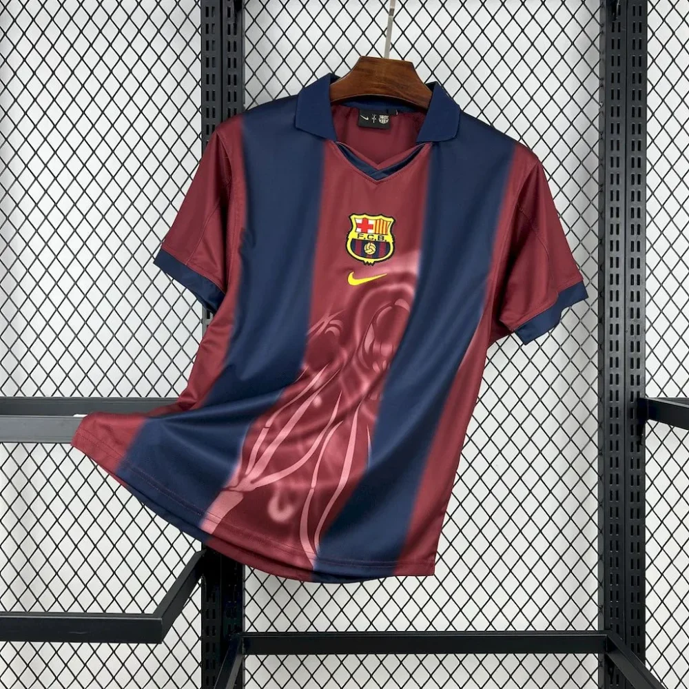 CJ X FC BARCELONA RETRO 2000/01 HOME SKELETON JERSEY - Image 3