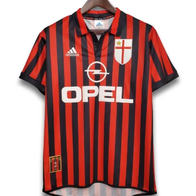 AC Milan Retro Soccer Jersey Centenary Home Custom Shirt 1999/00