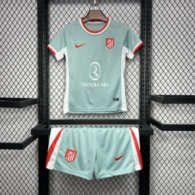 Atletico Madrid Soccer Jersey Away Kids Kit Jersey+Shorts 2024/25