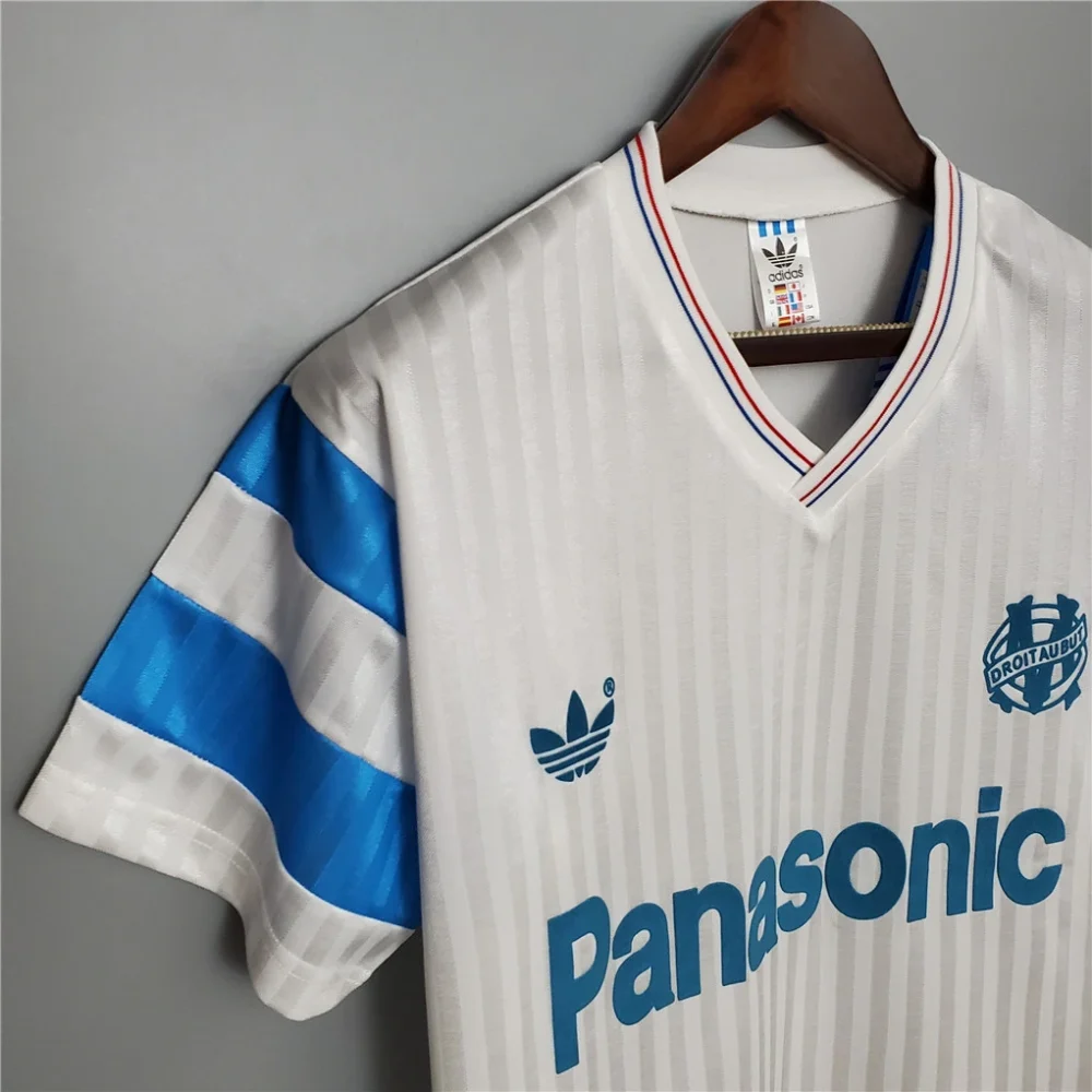 Marseille Retro Soccer Jersey Home Custom Shirt 1989-91 - Image 3