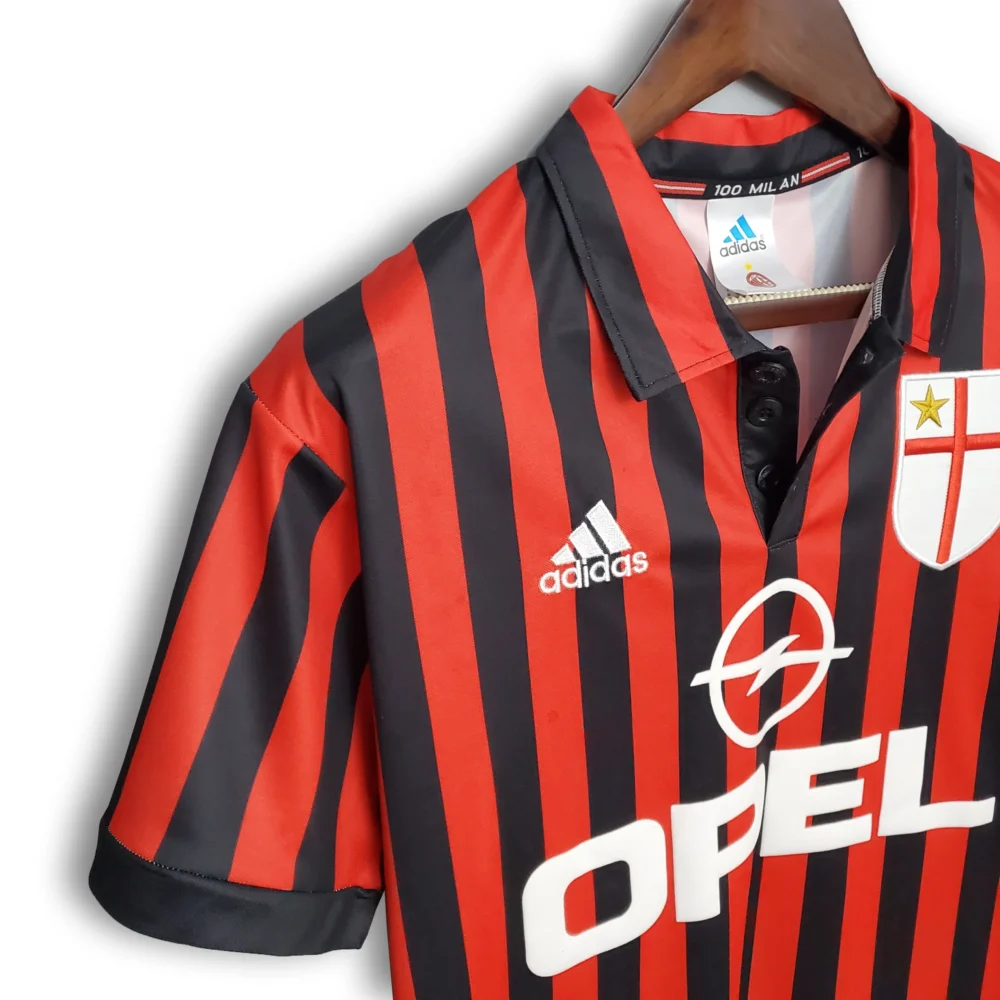 AC Milan Retro Soccer Jersey Centenary Home Custom Shirt 1999/00 - Image 3