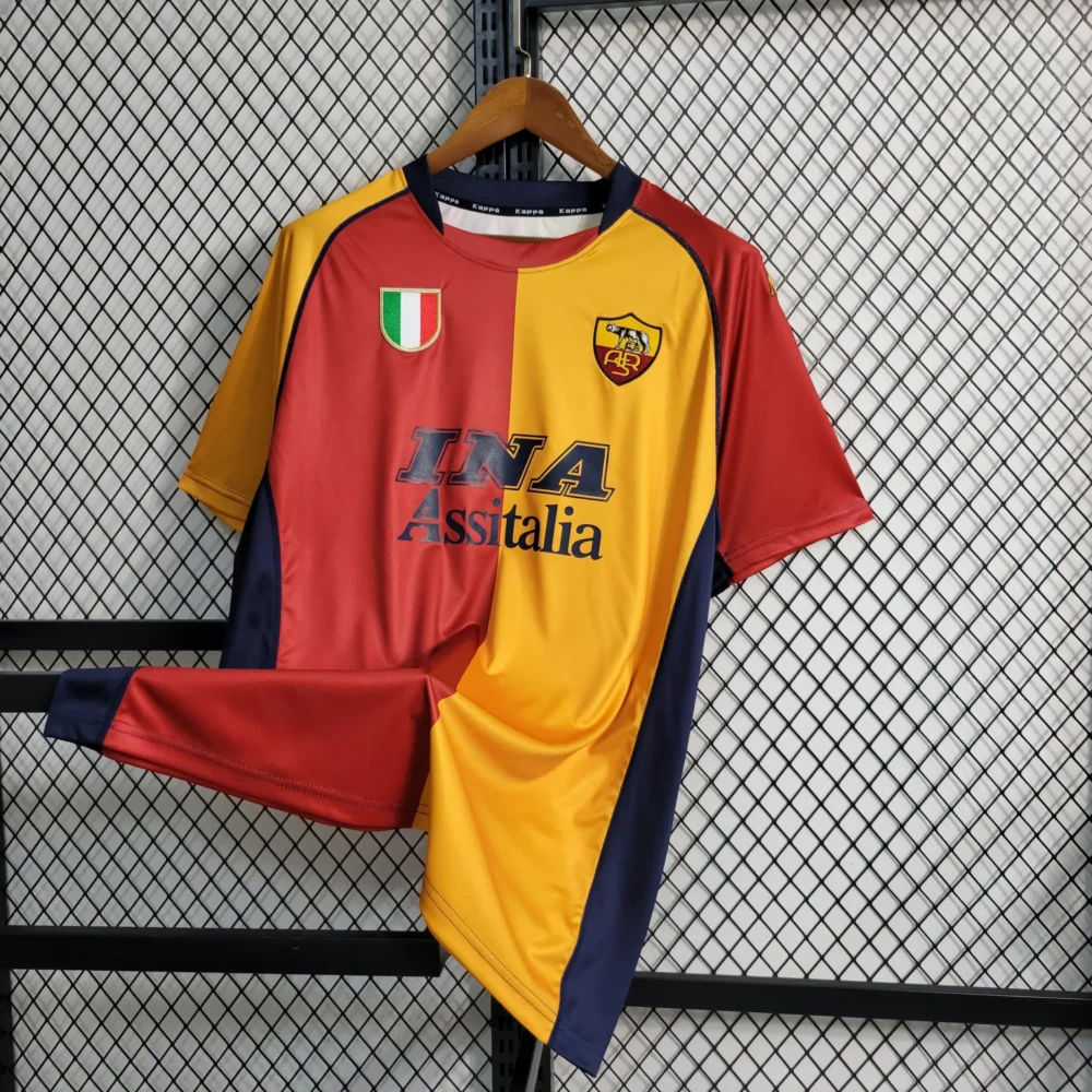Roma Retro Soccer Jersey Home Custom Shirt 2001/02 - Image 3