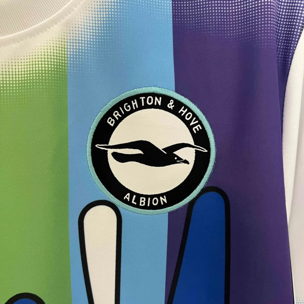 Brighton & Hove Albion Football Jersey Rainbow Laces Pre-Match Custom Shirt 2024/25 - Image 6