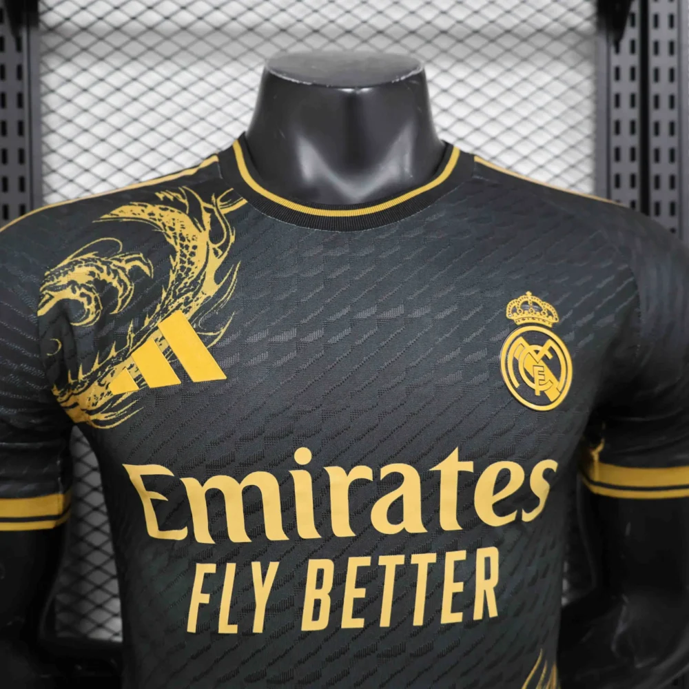 Real Madrid Authentic Soccer Jersey Golden Dragon Special Edition Shirt 2024/25 - Image 3