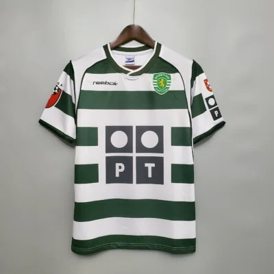 Sporting CP Retro Soccer Jersey Home Custom Shirt 2001/03