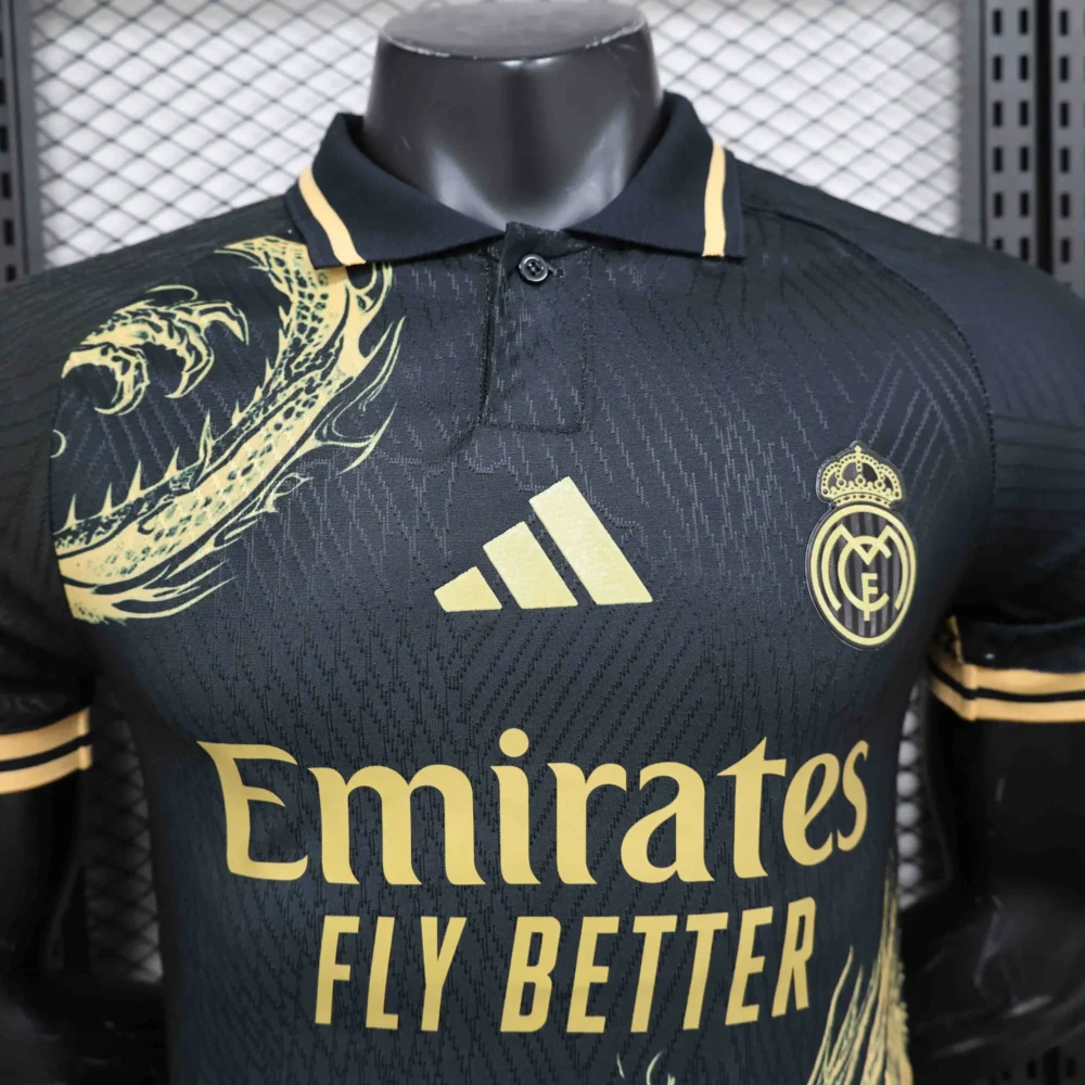 Real Madrid Authentic Soccer Jersey Golden Dragon Special Edition Shirt 2024/25 - Image 3