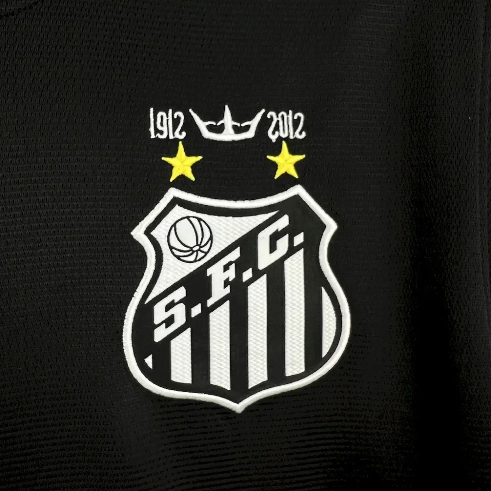 Santos FC Retro Soccer Jersey Black Edition Custom Shirt 2012 - Image 4
