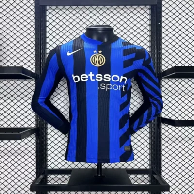 Authentic Soccer Jersey Inter Milan Home Long Sleeve Shirt 2024/25