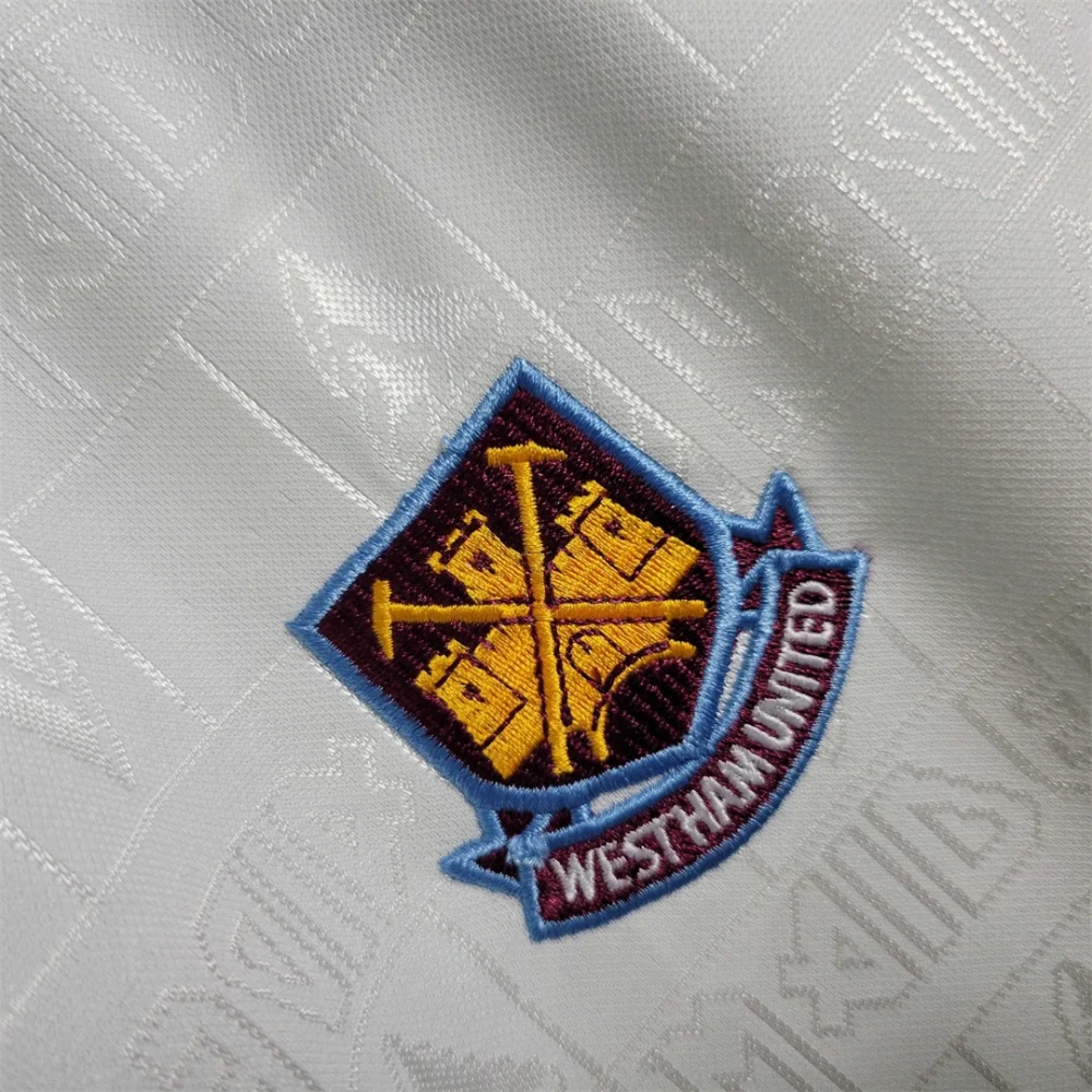 West Ham United Retro Football Jersey Iron Maiden Away Joint Board Shirt 1999/01 - Image 6