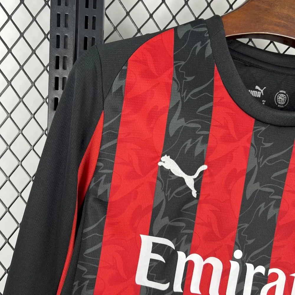 AC Milan Soccer Jersey Home Long Sleeves Custom Shirt 2025/26 - Image 3