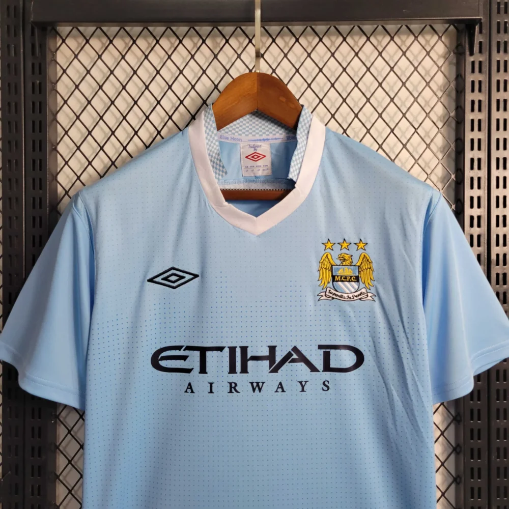 Manchester City Retro Home Football Jersey Shirt 2011/12 - Image 5