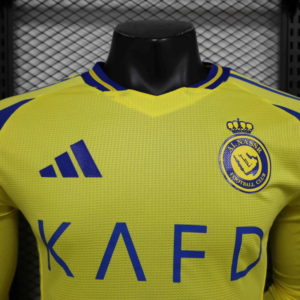 Al Nassr Authentic Soccer Jersey Home Long Sleeve Shirt 2024/25 - Image 3