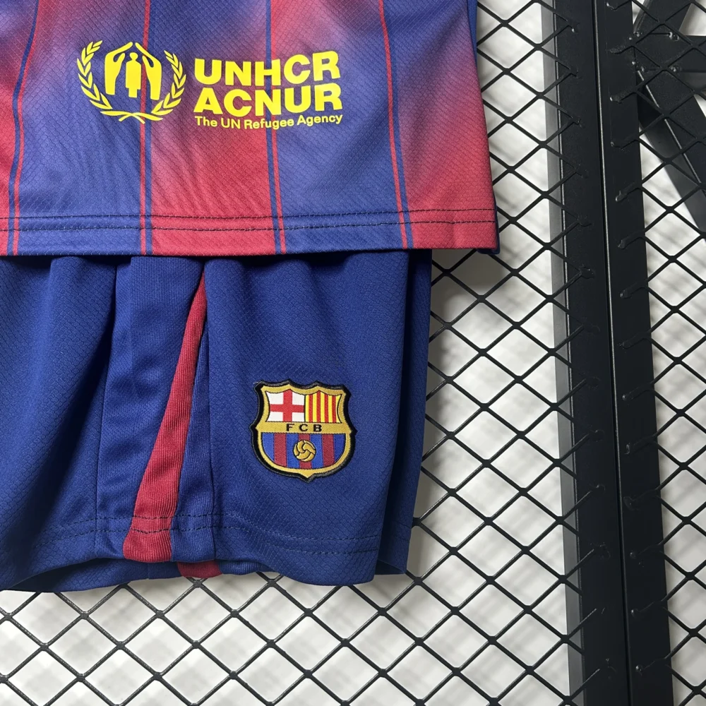Barcelona Home Soccer Kids Kit Jersey+Shorts 2025/26 - Image 8