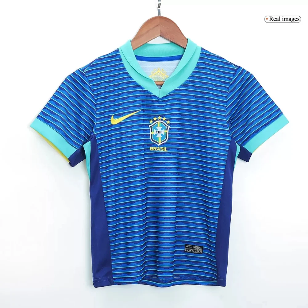 Brazil Away Soccer Uniform Kids Kit Jersey+Shorts Copa America 2024 - Image 3