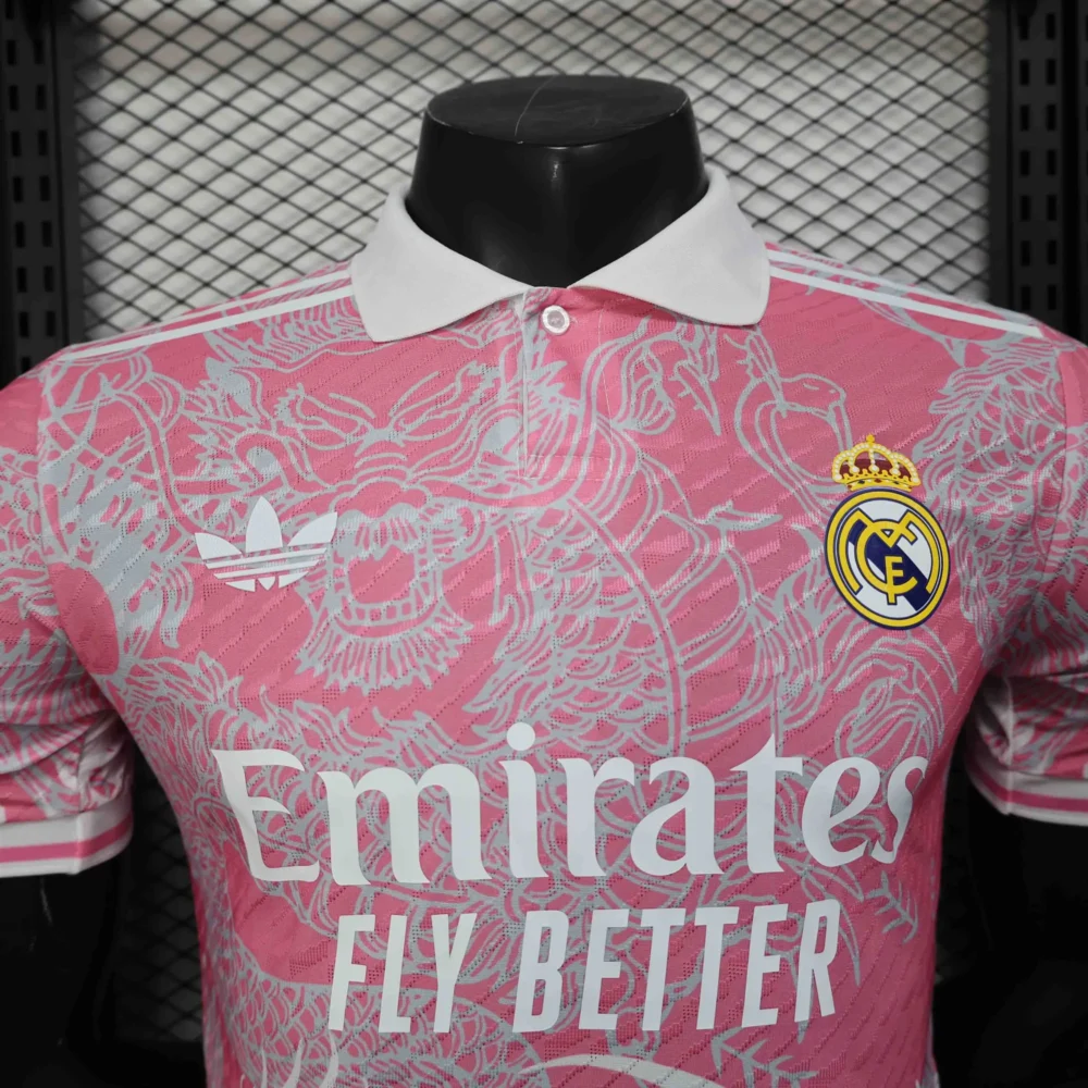Real Madrid Authentic Soccer Jersey Dragon Pink Special Edition Shirt 2025/26 - Image 3