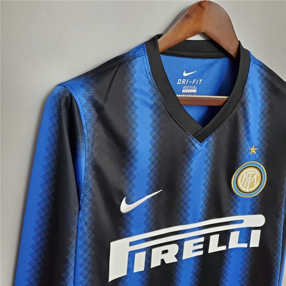 Inter Milan Jersey Custom Home Retro Soccer Jersey Long Sleeve 2010/11 - Image 4