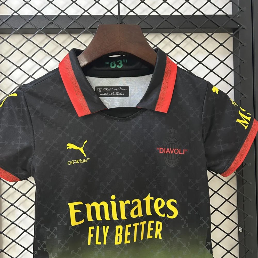 AC Milan Soccer Jersey Fourth Away Kids Kit Jersey+Shorts 2024/25 - Image 3