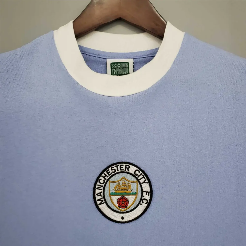 Manchester City Retro Home Football Jersey Shirt 1972 - Image 3