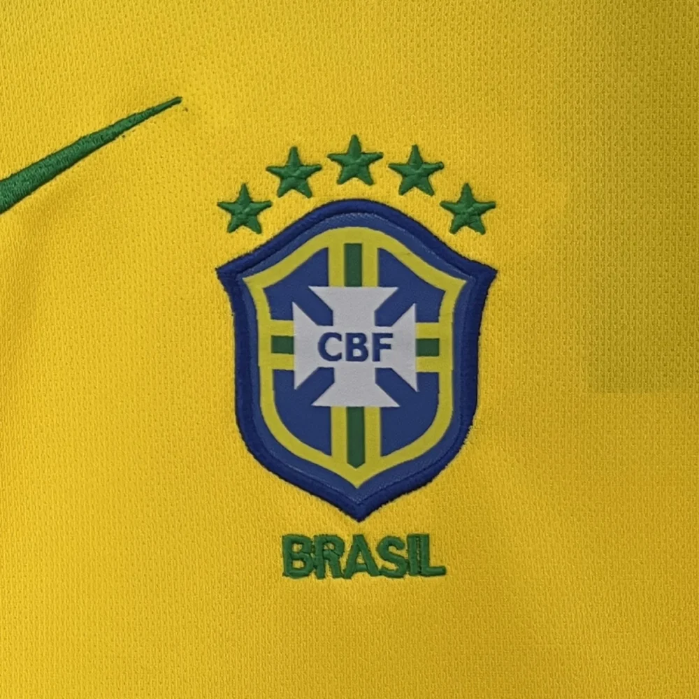 Brazil Retro Jersey Home Uniform Kids Kit Jersey+Shorts 2004 - Image 6