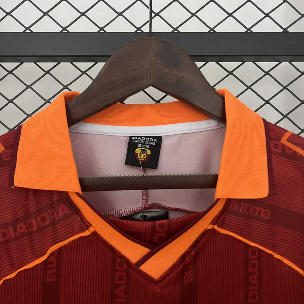 Roma Retro Soccer Jersey Home Custom Shirt 1999/00 - Image 3