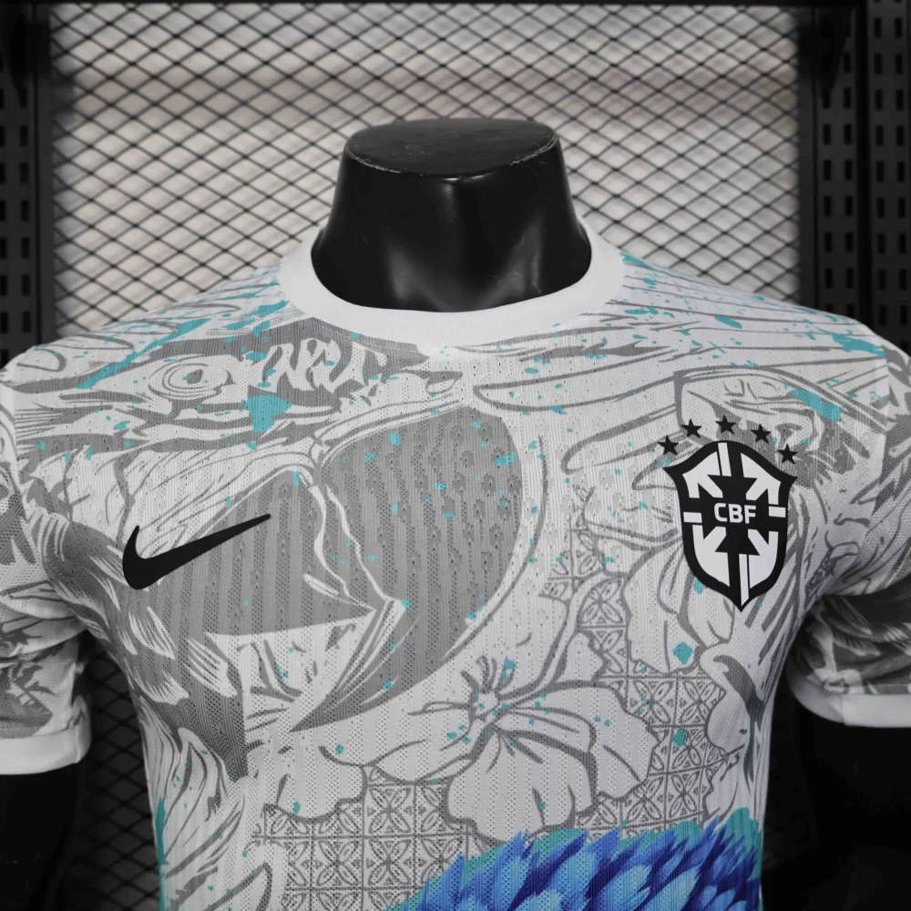 Brazil Authentic Soccer Jersey Blue Parrot Special Edition Shirt 2025 - Image 3