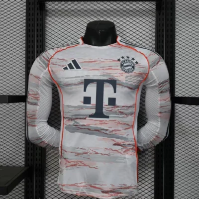 Authentic Bayern Munich Soccer Jersey Away Long Sleeve Shirt 2025/26